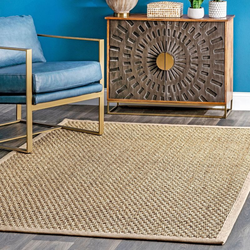 Nuloom Hesse Checker Weave Seagrass Indoor Area Rug, 2' 6" x 4', Natural