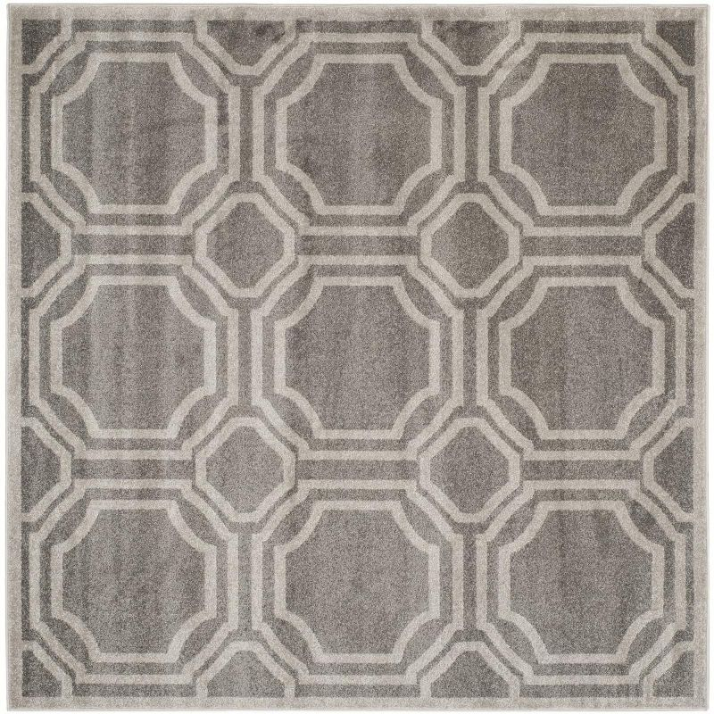Amherst AMT411 Power Loomed Area Rug - Grey/Light Grey - 7'x7' - Safavieh.