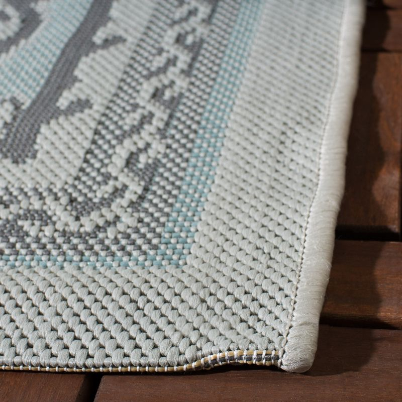 Courtyard CY7059 Power Loomed Indoor/Outdoor Area Rug - Light Grey/Anthracite - 4'x5'7" - Safavieh.