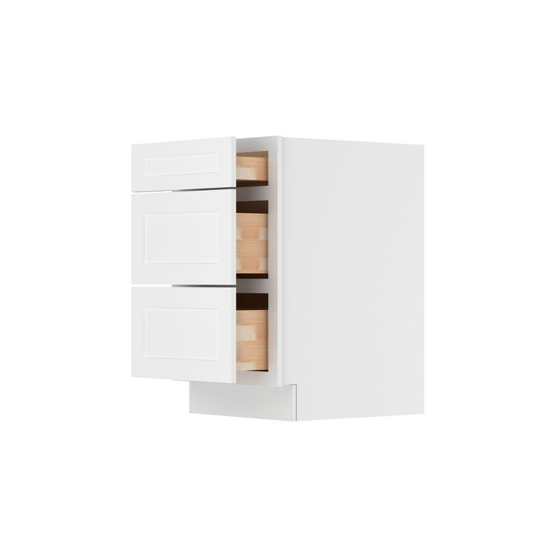HOMLUX Easy-DIY 21 in W x 24 in D x 34.5 in H in Shaker White Ready to Assemble Drawer Base Kitchen Cabinet With 3-Drawers