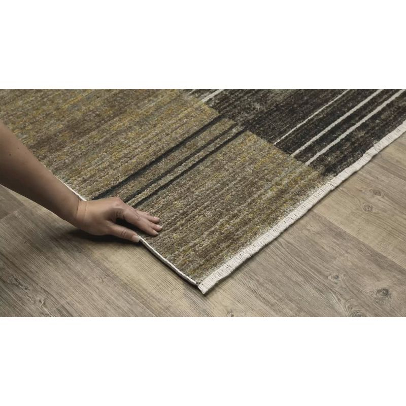 Oriental Weavers Bauer 090N2 Beige/ Charcoal Indoor Area Rug - 2'3" x 7'6"