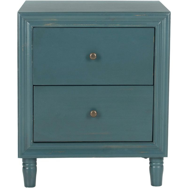 Blaise Nightstand with Storage - Dark Teal - Safavieh.