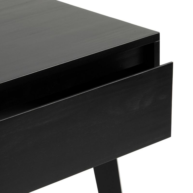 Plank+Beam Solid Wood Nightstand with Storage Drawer, Modern Small End Table, Black