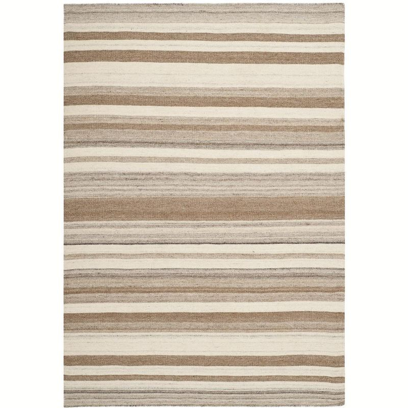 Dhurries DHU631 Hand Woven Flat Weave Area Rug Natural / Camel 4' X 6' - Safavieh.