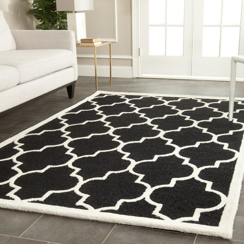 Cambridge CAM134 Tufted Indoor Area Rug - Black/Ivory - 6'x9' - Safavieh
