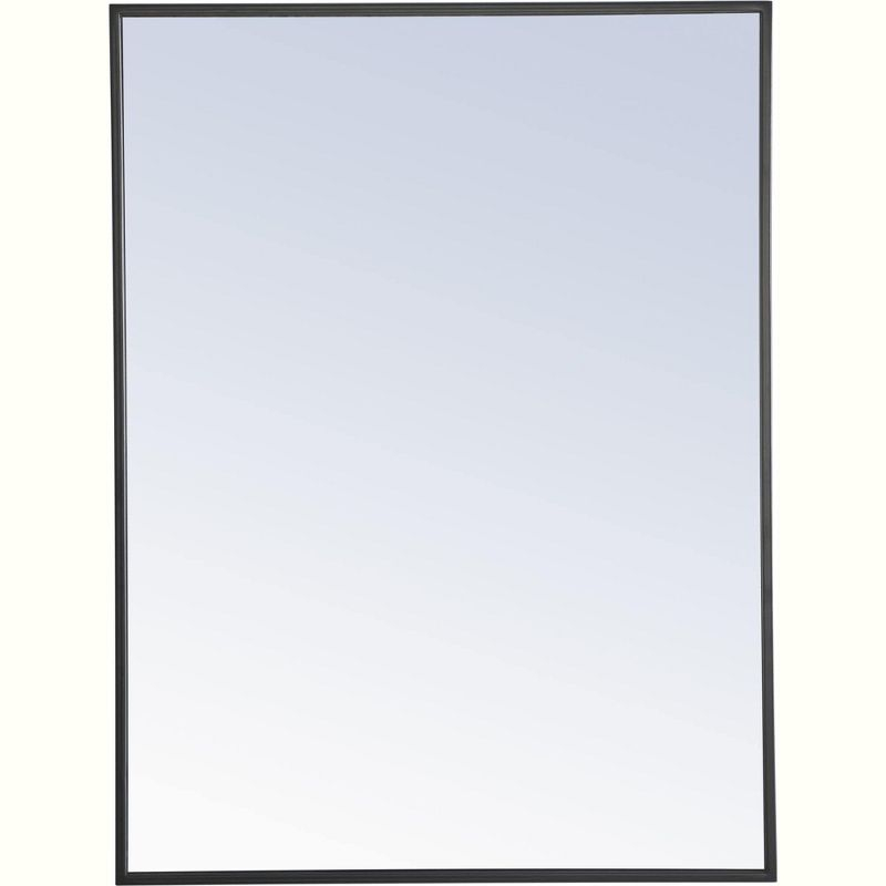 Elegant Lighting Metal frame Rectangle Mirror 24 inch Black finish