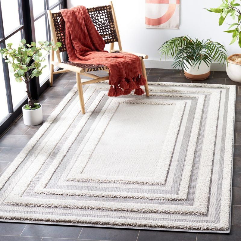 Cottage COT214 Power Loomed Indoor/Outdoor Area Rug - Ivory/Gray - 4'x6' - Safavieh.