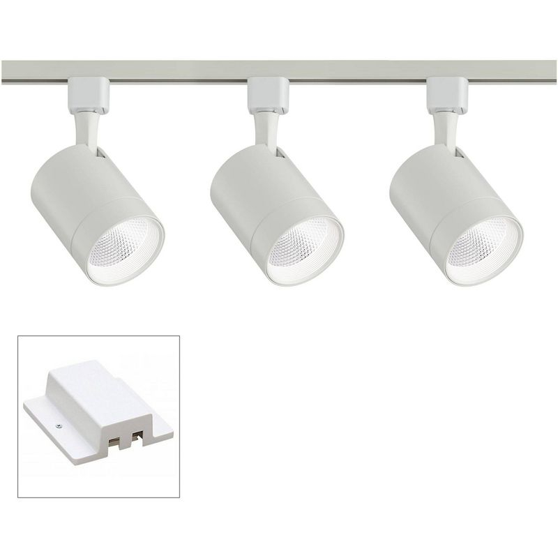 Pro Track 3-Head 15W LED Ceiling Track Light Fixture Kit Floating Canopy Spot Light Dimmable Adjustable White Modern Kitchen Bathroom Dining 48" Wide