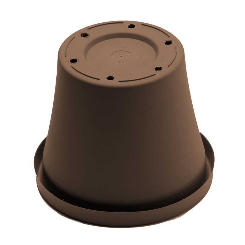 Bloem Terra 13"W x 10.75"H Gardening Pot Planter, Chocolate Brown (Saucer Sold Separately)