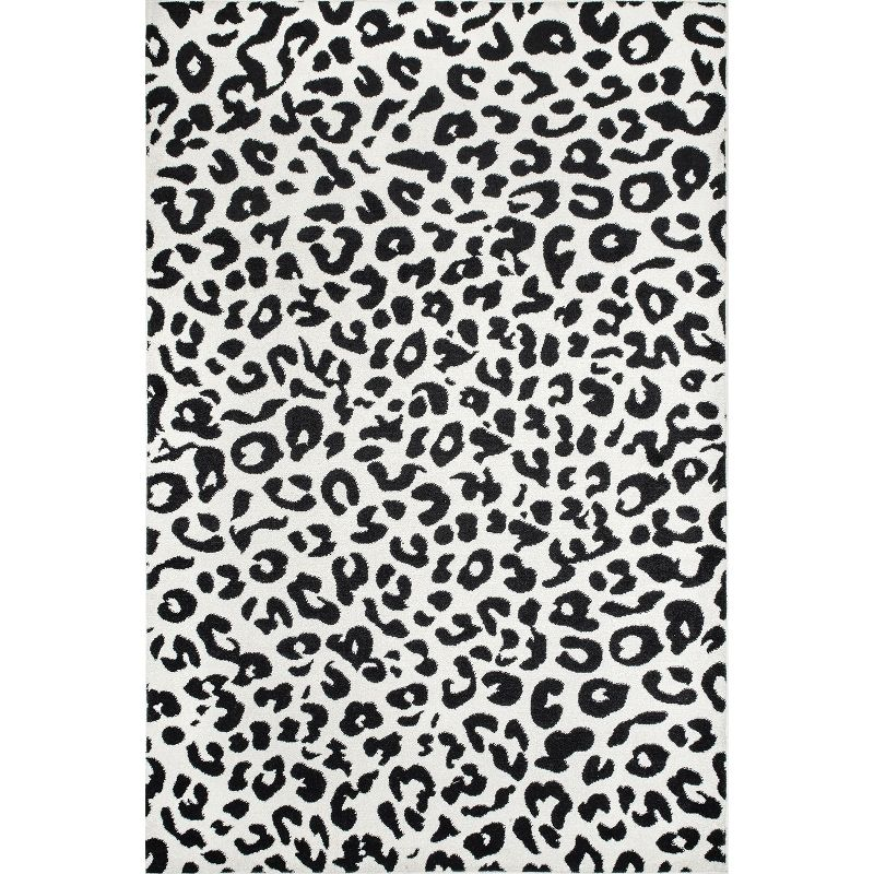 Nuloom Leopard Animal 8x10 Indoor Area Rug for Living Room Bedroom Dining Room Kitchen, Dark Grey/Ivory