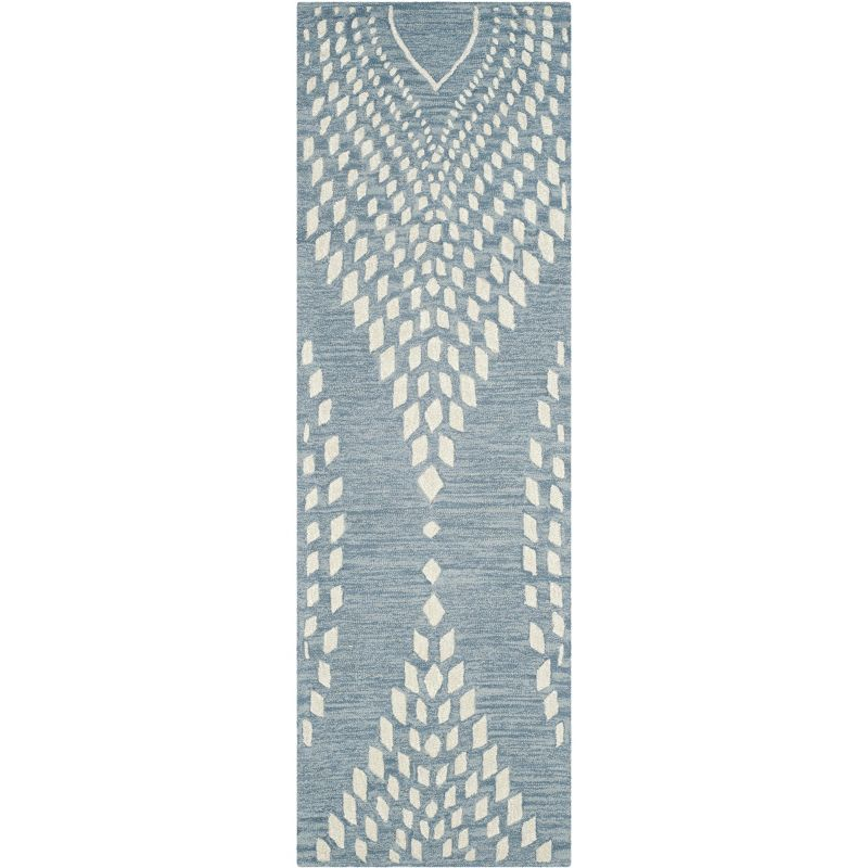 Bella BEL126 Hand Tufted Runner Rug - Blue/Ivory - 2'3"x9' - Safavieh.