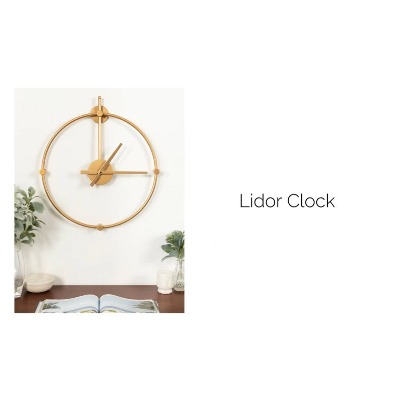 Kate and Laurel Lidor Round Metal Wall Clock, 22x25, Gold