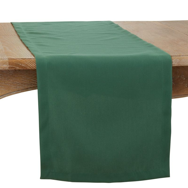 Saro Lifestyle Solid Color Everyday Table Runner, Jasper Green, 16" x 120"