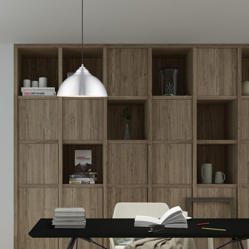 Livex Lighting Metal Shade 1 - Light Chandelier in  Brushed Aluminum