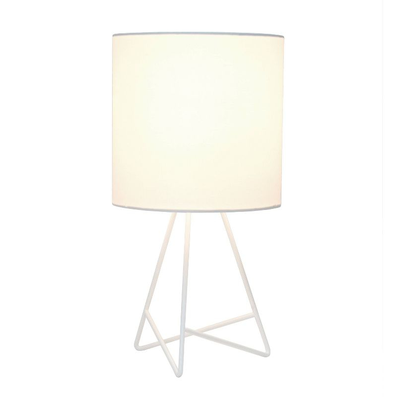 Down To The Wire Table Lamp with Fabric Shade White - Simple Designs: Modern Nightstand Light, ETL Listed