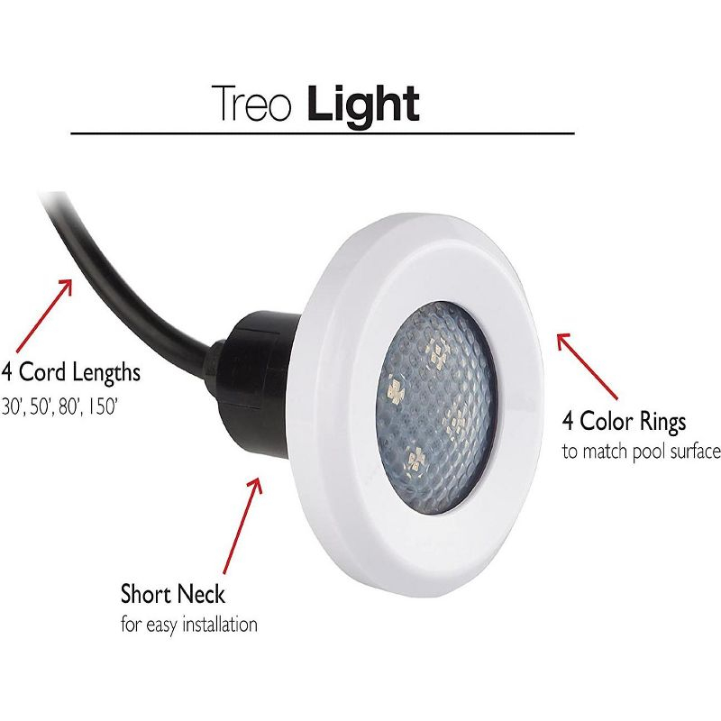S.R. Smith TREO, LED Pool Light, Long Life - 50' Cord  RGB FLED-C-TR-50 Replacement