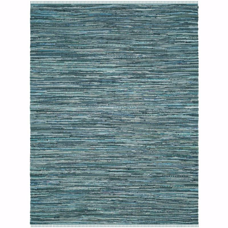 Rag Rug RAR127 Hand Woven Indoor Area Rug - Turquoise/Multi - 10'x14' - Safavieh.