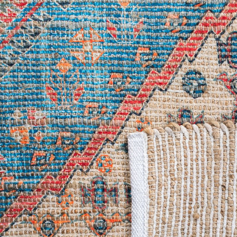 Saffron SFN512 Hand Loomed Indoor Runner Rug - Navy/Red - 2'3"x8' - Safavieh