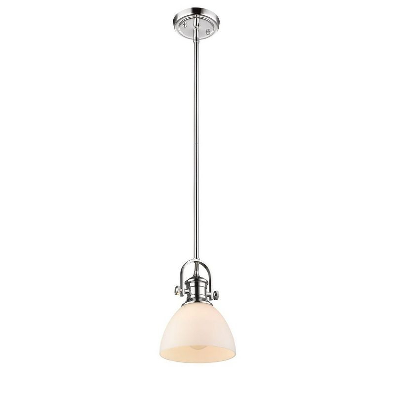 Golden Lighting Hines 1-Light Mini Pendant in Brushed Champagne Bronze with Seeded Glass