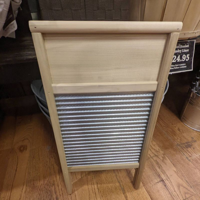 Lehman's Small Tin Manual Washboard, Rub-A-Dub, Spiral Crimp, Functional, Decorative, and Musical, 18 in x 8.5 inches