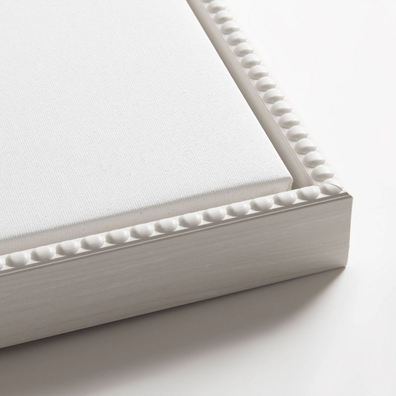 16"x23" Floral Line Simplicity by Incado Framed Canvas Wall Art Print White - Amanti Art: Modern Style, Botanical Lithograph, Vertical Layout