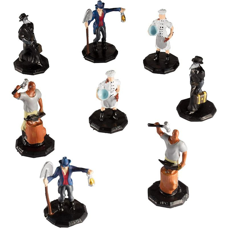 Monster Protectors Townsfolk Mini Fantasy Figures - Tradesmen - 8pc Hand-Painted Non Player Character Miniatures - 1" Hex-Sized Use w Tabletop Games