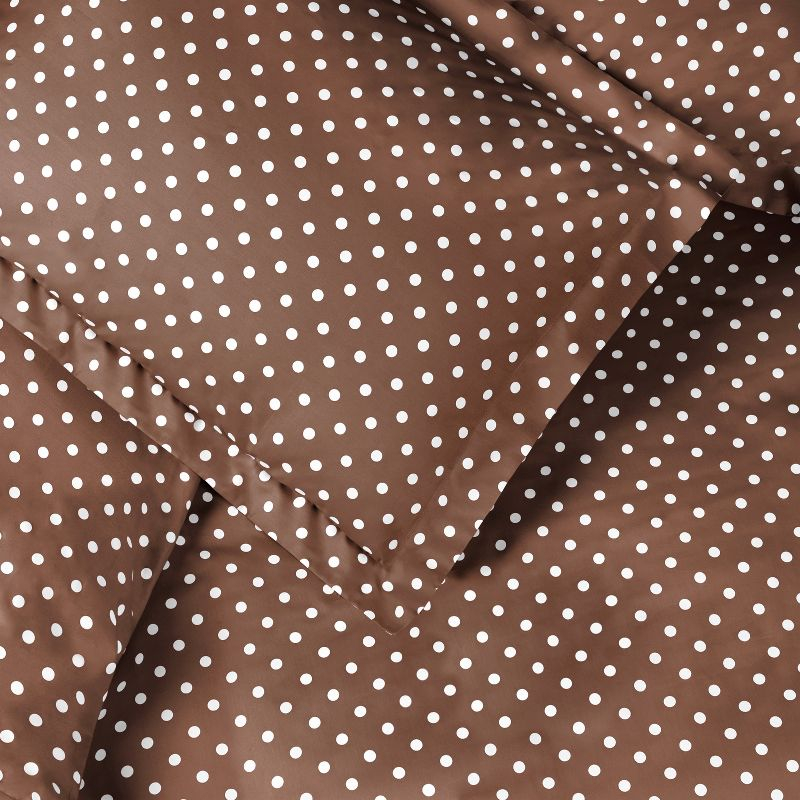 Polka Dot 600 Thread Count Cotton Blend Deep Pocket Bed Sheet Set, Twin, Taupe - Blue Nile Mills