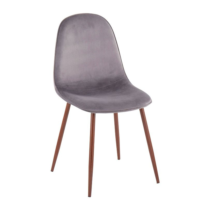 Set of 2 Pebble Mid-Century Modern Dining Chairs Walnut/Gray - LumiSource