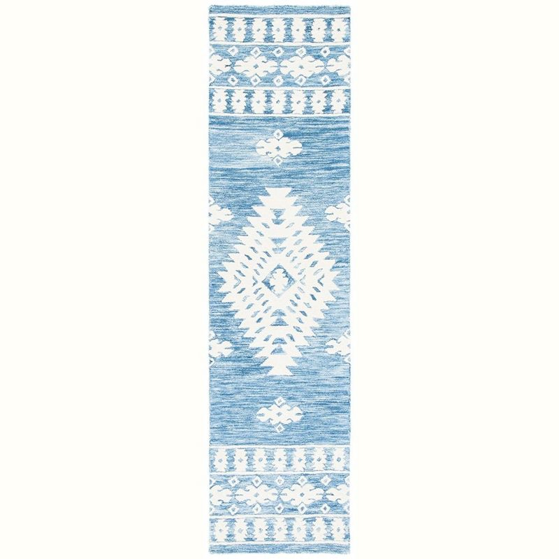 Aspen APN550 Hand Tufted Indoor Runner Rug - Blue/Ivory - 2'3"x9' - Safavieh