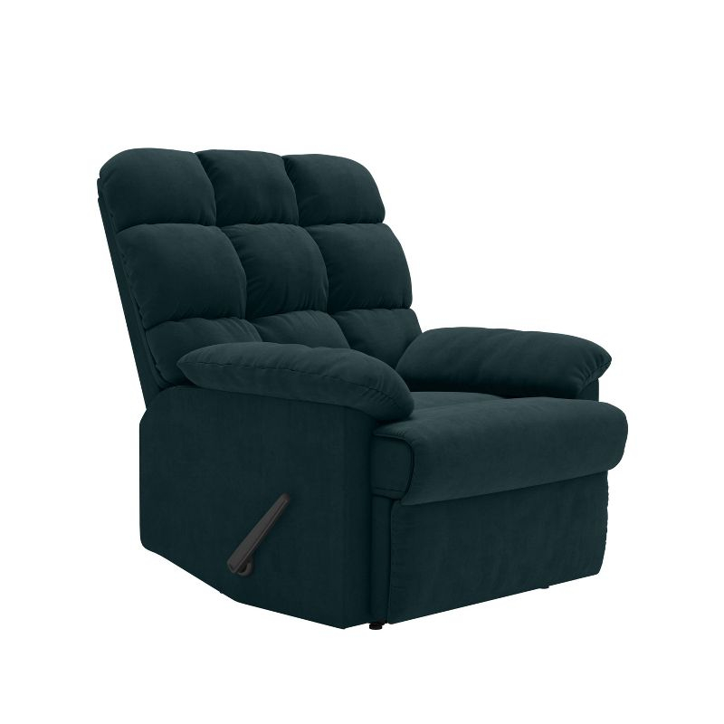 Microfiber Wall Hugger Side Lever Recliner with Padded Arms Blue - Prolounger