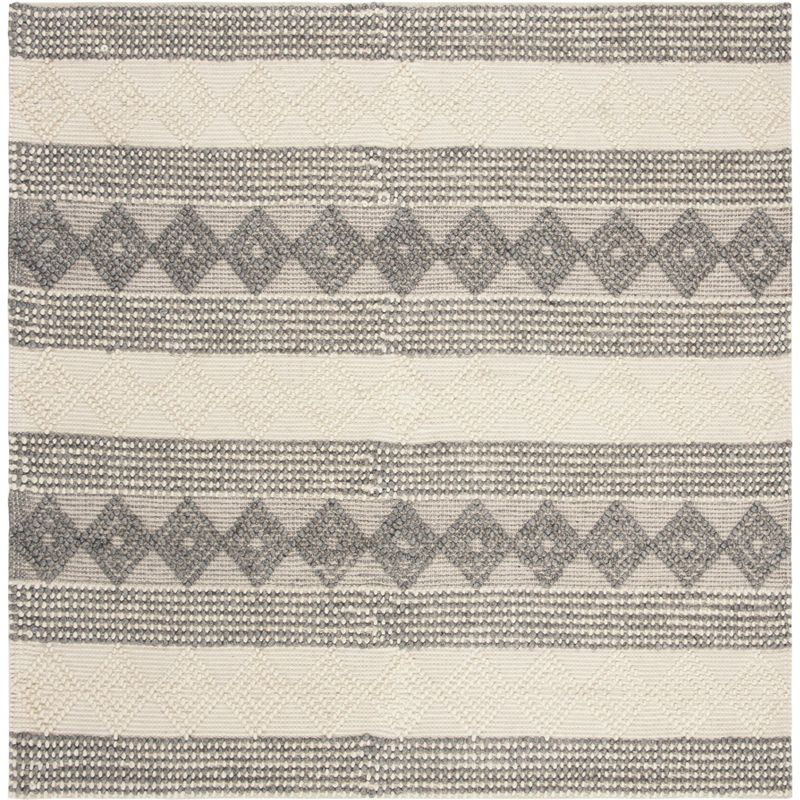 Natura NAT105 Hand Woven Area Rug - Gray/Ivory - 4'x4' - Safavieh.