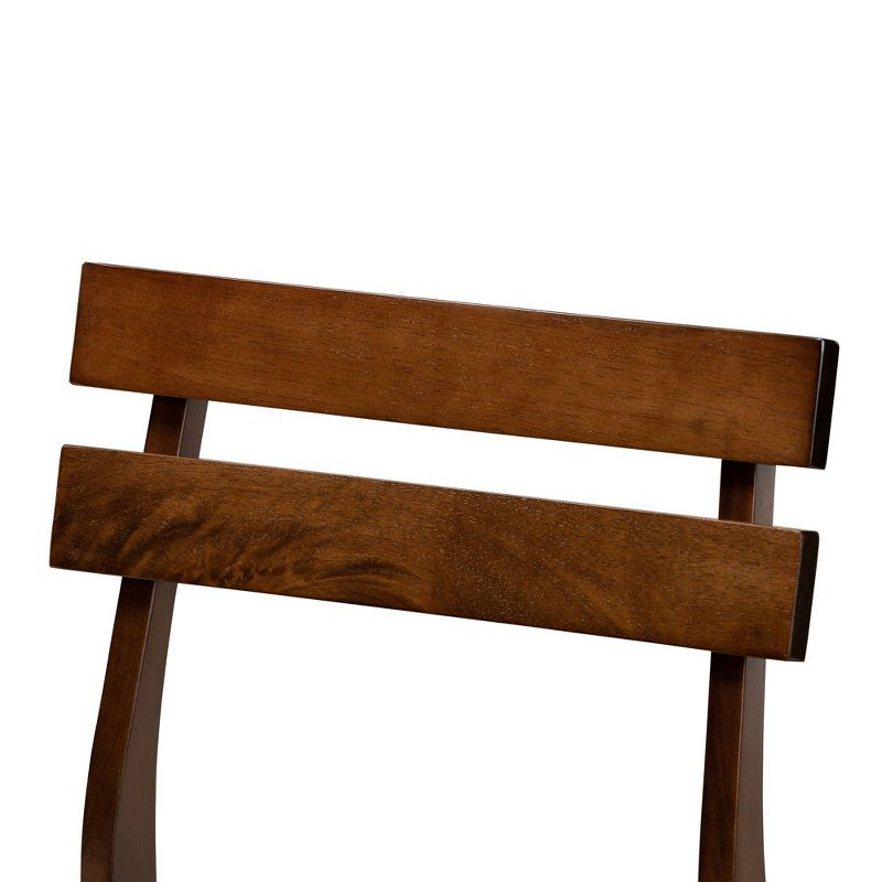 Set of 4 Devlin Upholstered Wood Dining Chairs Light Gray/Walnut - Baxton Studio