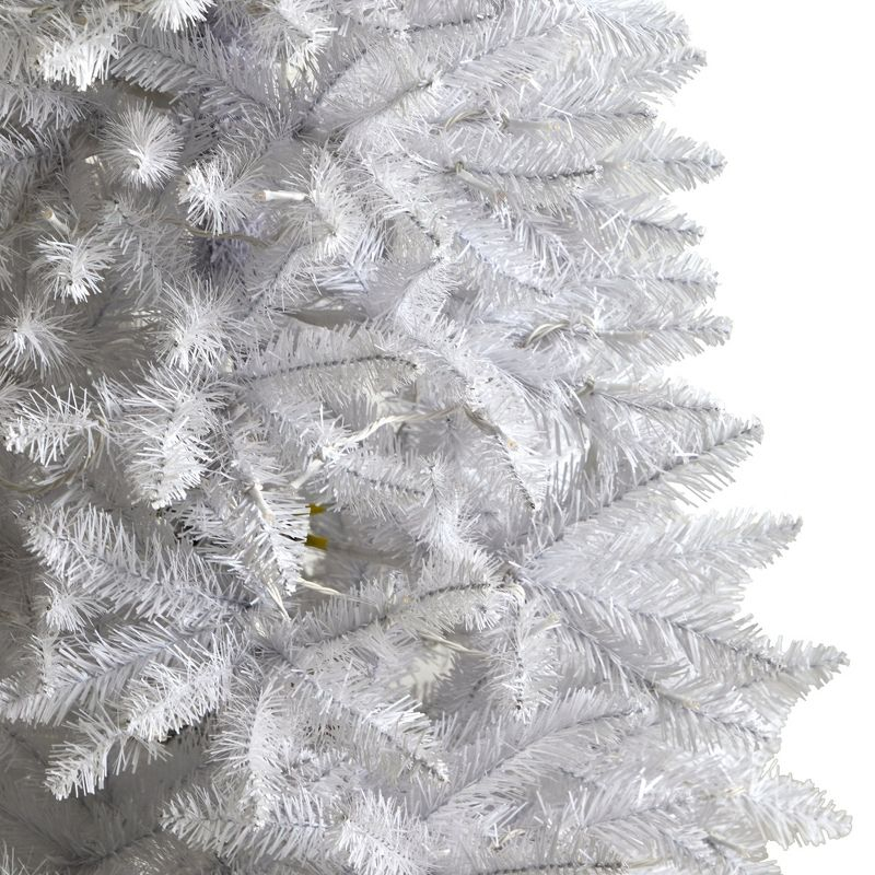 Nearly Natural 5-ft Slim White Artificial Christmas Tree with 150 Warm White LED Lights and 491 Bendable Branches