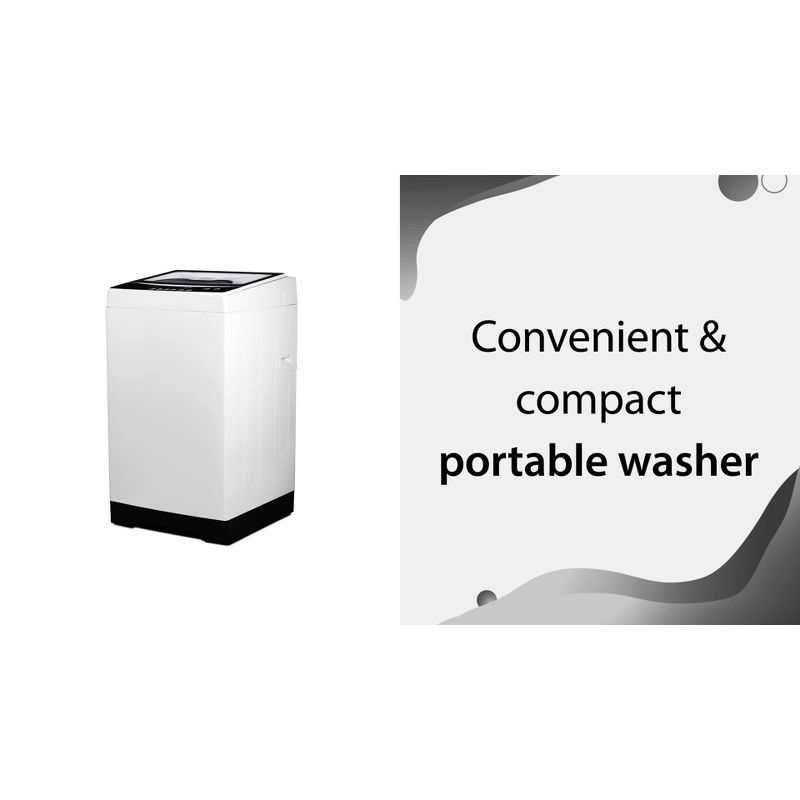 BLACK+DECKER Small Portable Washer, Washing Machine for Household Use, Portable Washer 1.7 cu.Ft with 6 Cycles, Transparent Lid & LED Display
