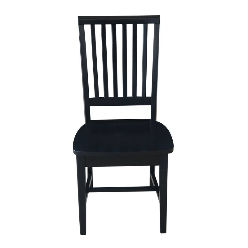 Set of 2 Mission Side Chair Black - International Concepts: Solid Wood, Slat Back, Armless