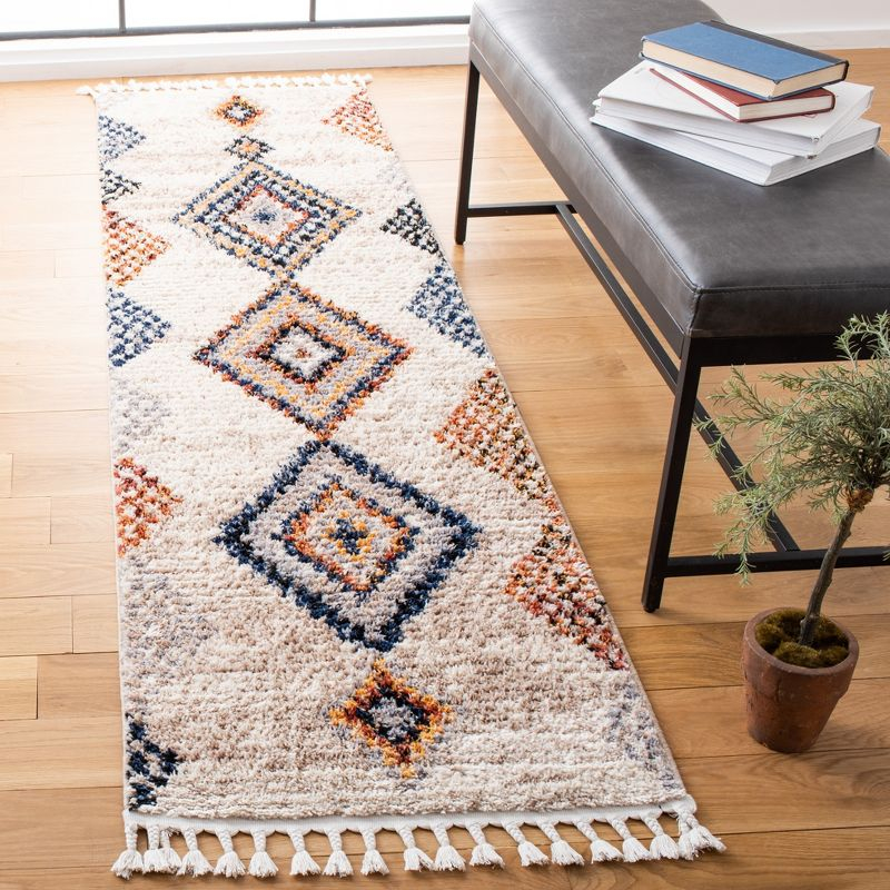 Morocco MRC860 Power Loomed Runner Rug - Grey/Rust - 2'2"x8' - Safavieh.