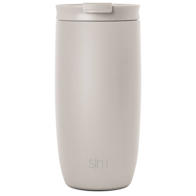 Simple Modern Voyager 16oz Stainless Steel Travel Mug: Insulated Flip Lid, Dishwasher-Safe, Off-White, All Ages