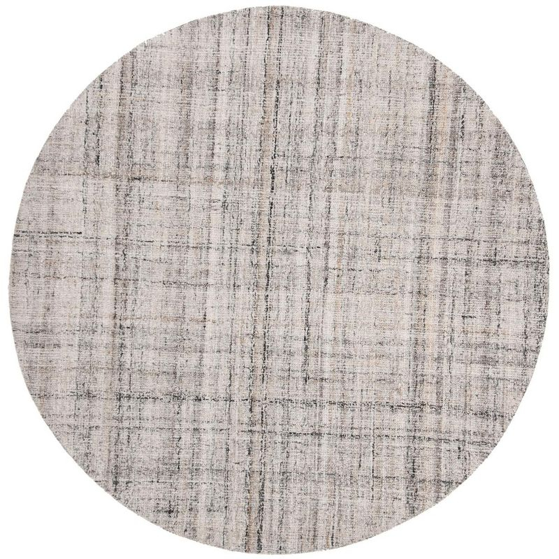Abstract ABT141 Handmade Indoor Area Rug - Camel/Black - 4' Round - Safavieh
