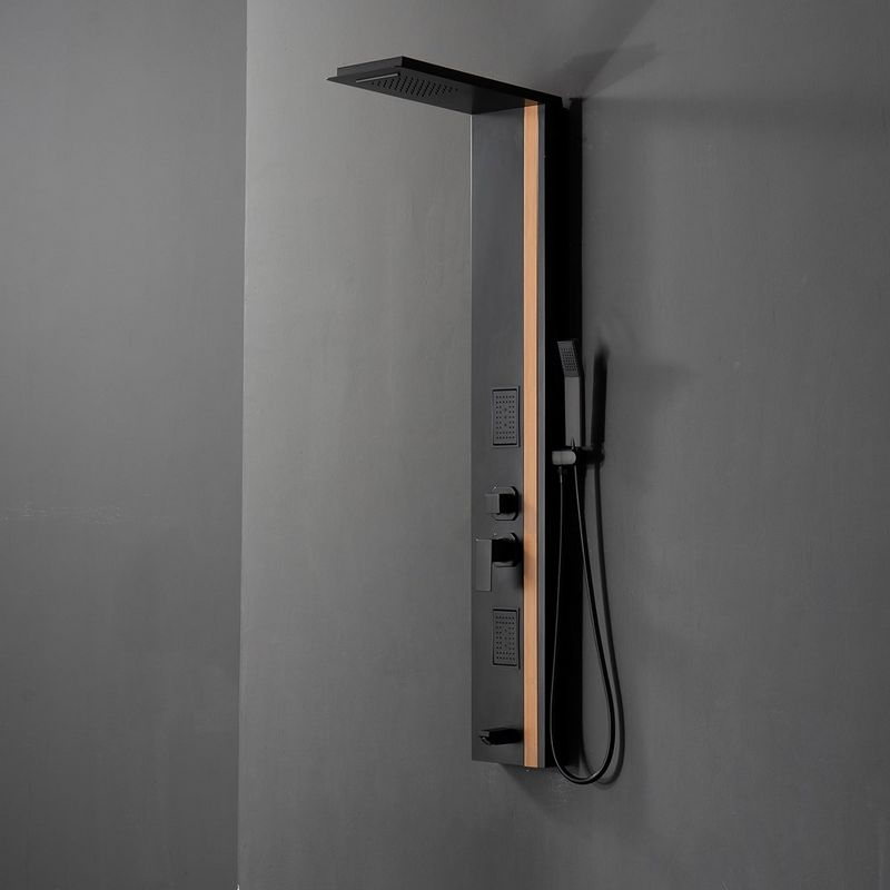BWE 2-Jet Rainfall Shower Panel System with Rainfall Waterfall Shower Head and Shower Wand