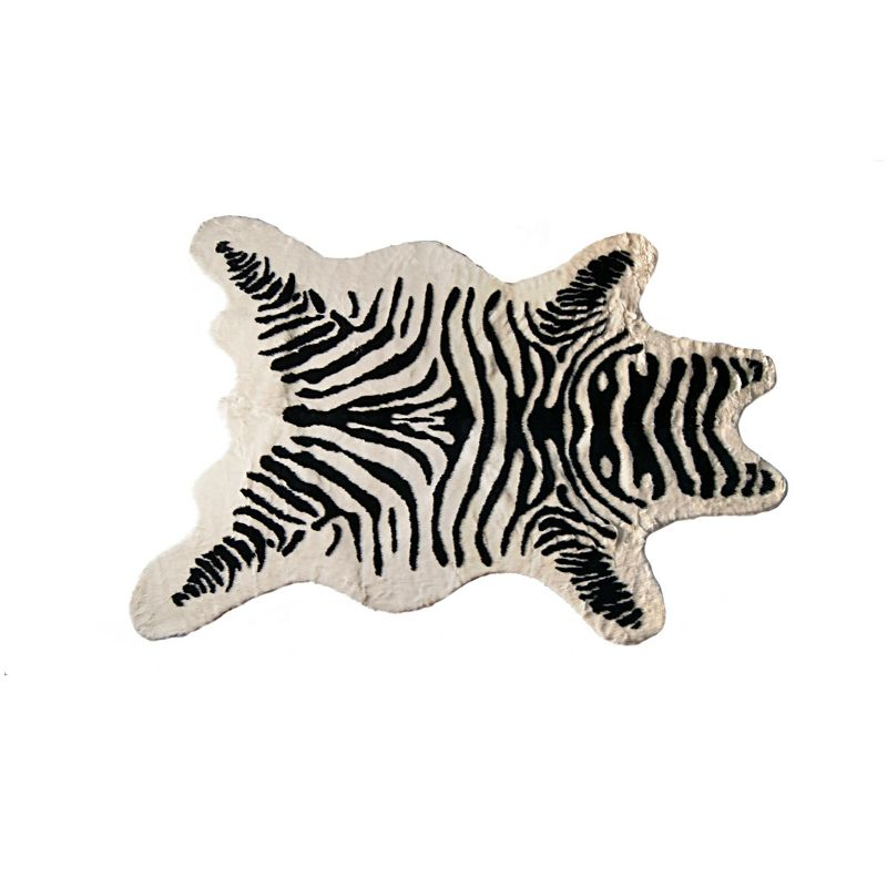 Luxe Classic Faux Hide Rug | Denton zebra black on white | 5.25'x7.5'