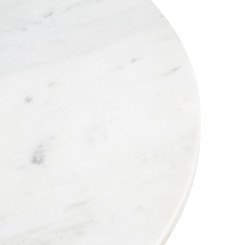 Kate and Laurel Tira Round Metal Side Table, 14x14x24, Pewter and White