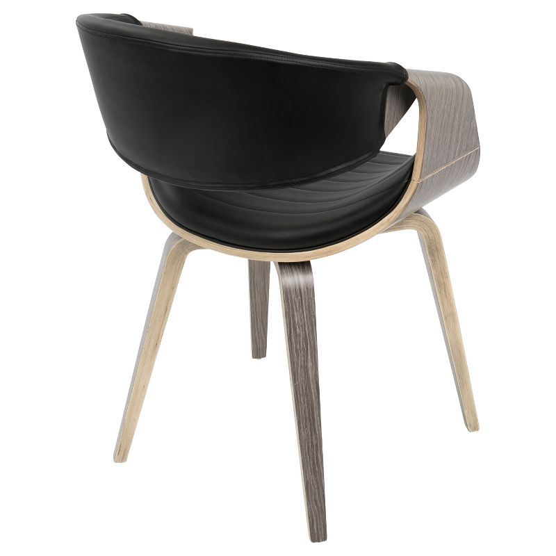 LumiSource Symphony Mid Century Modern Dining/Accent Chair Light Gray: Upholstered, Wood Legs, 250lb Capacity