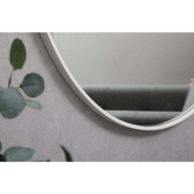 Elegant Lighting Metal frame round mirror with decorative hook 42 inch in White