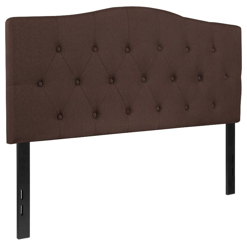 Flash Furniture Cambridge Tufted Upholstered Full Size Headboard in Dark Brown Fabric