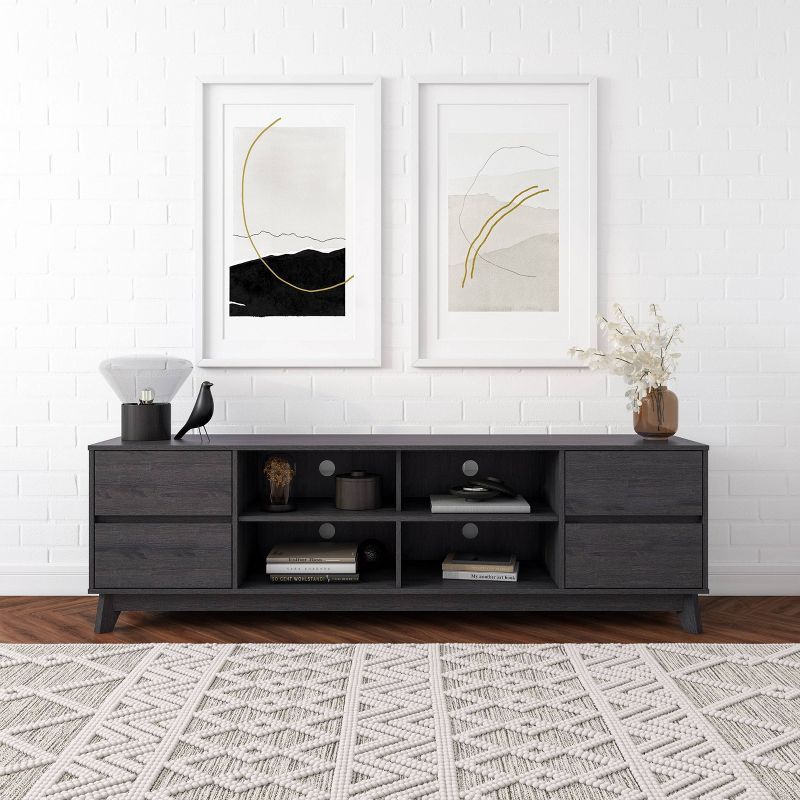 Hollywood Wood Grain TV Stand for TVs up to 85" with Drawers Gray - CorLiving