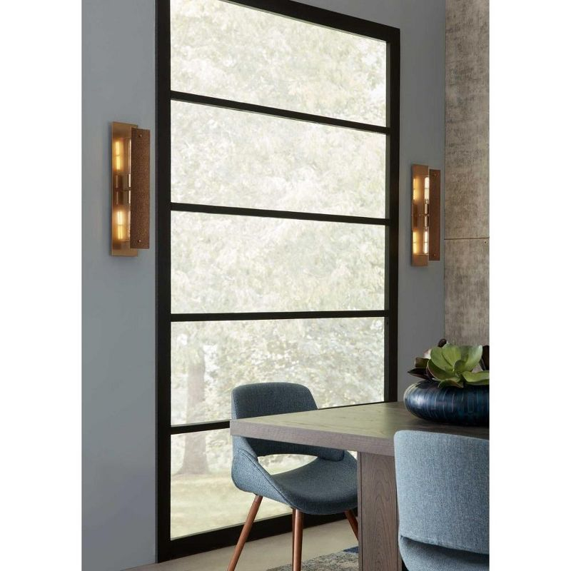 Progress Lighting Lusail 2-Light Wall Sconce, Soft Gold, Vintage Textured Shade