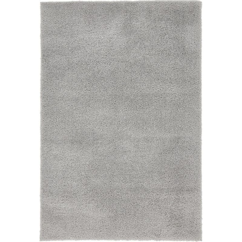 Nuloom Neva Solid 4x6 Shag Indoor Area Rug for Living Room Bedroom Dining Room Nursery, Grey/Ivory