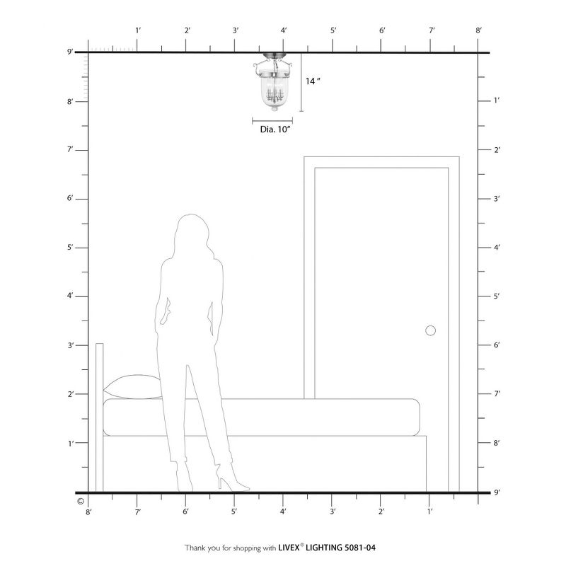 Dovecove Pierrepont Glass Semi Flush Mount