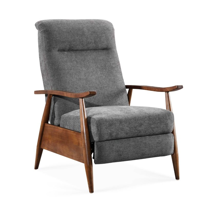 Comfort Pointe Soren Press-Back Recliner Charcoal: Upholstered Polyester, Wood Frame, Foam Fill, Spot Clean