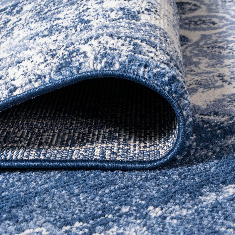 8'x10' Alhambra Ornate Medallion Modern Area Rug, Navy/Ivory - JONATHAN Y
